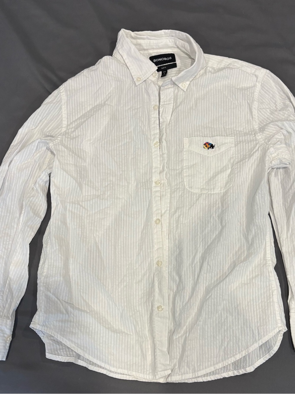 Bonobos White Striped Button-Down Shirt